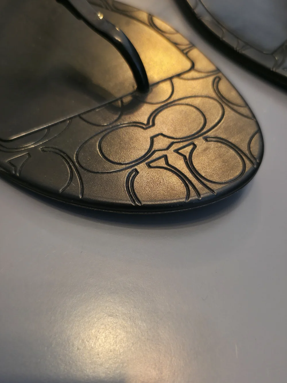 Coach Women's Black Jelly T-Strap Sandals - Picture 3 of 8